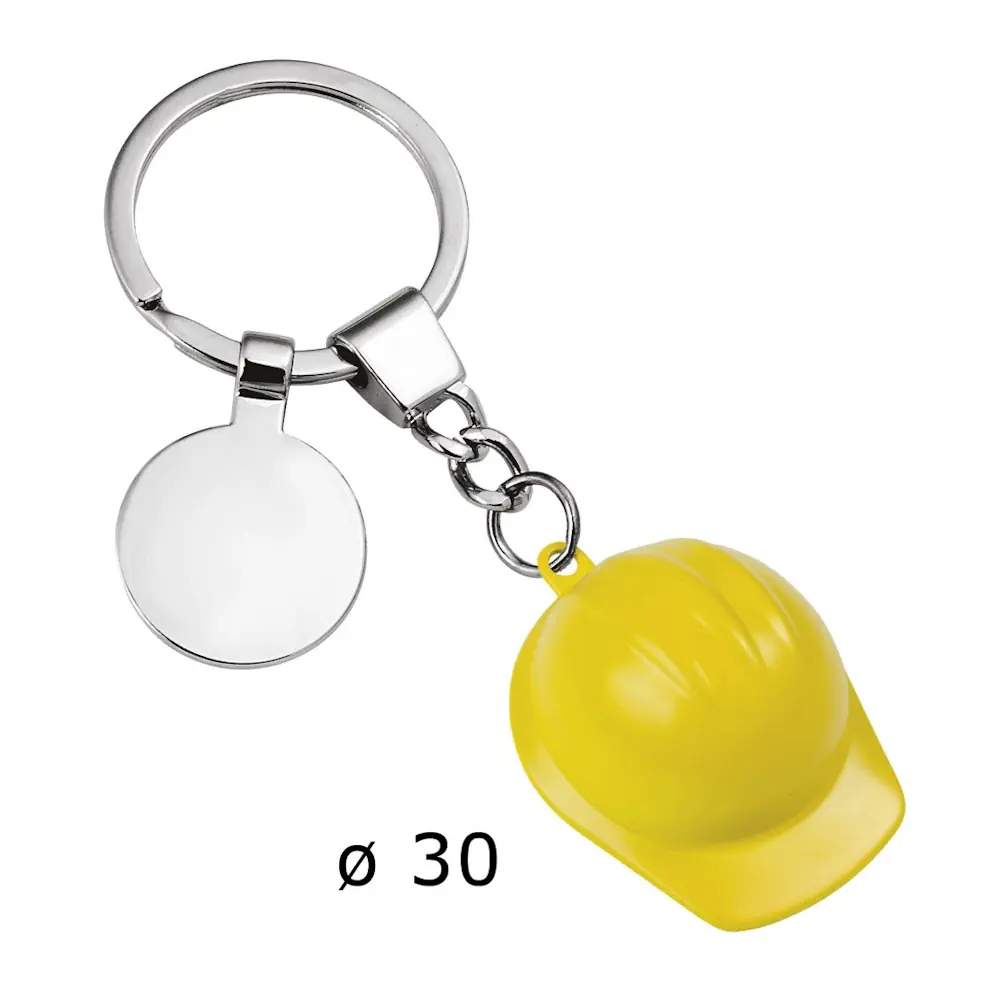 Eljte portachiavi elmetto casco giallo Ø 30mm 7992