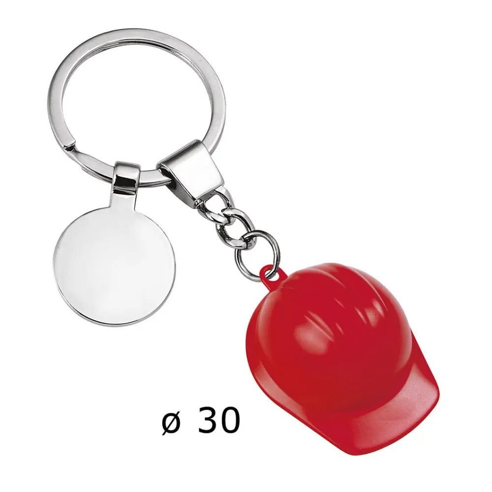 Eljte portachiavi elmetto casco rosso Ø 30mm 8207