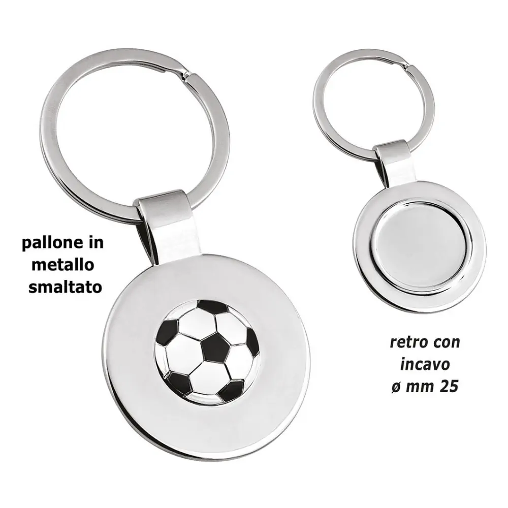 Eljte portachiavi incavo football bianco nero 8218