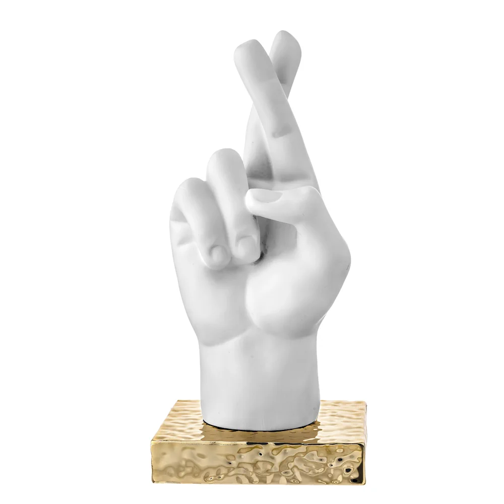 Bongelli mani dita incrociate h21 bianca oro NA25 2BOR