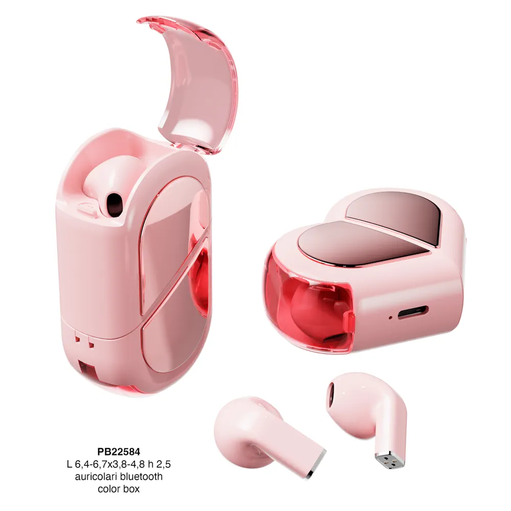 Paben auricolari bluetooth scatola cuore o ovale 6.7 cm PB22584