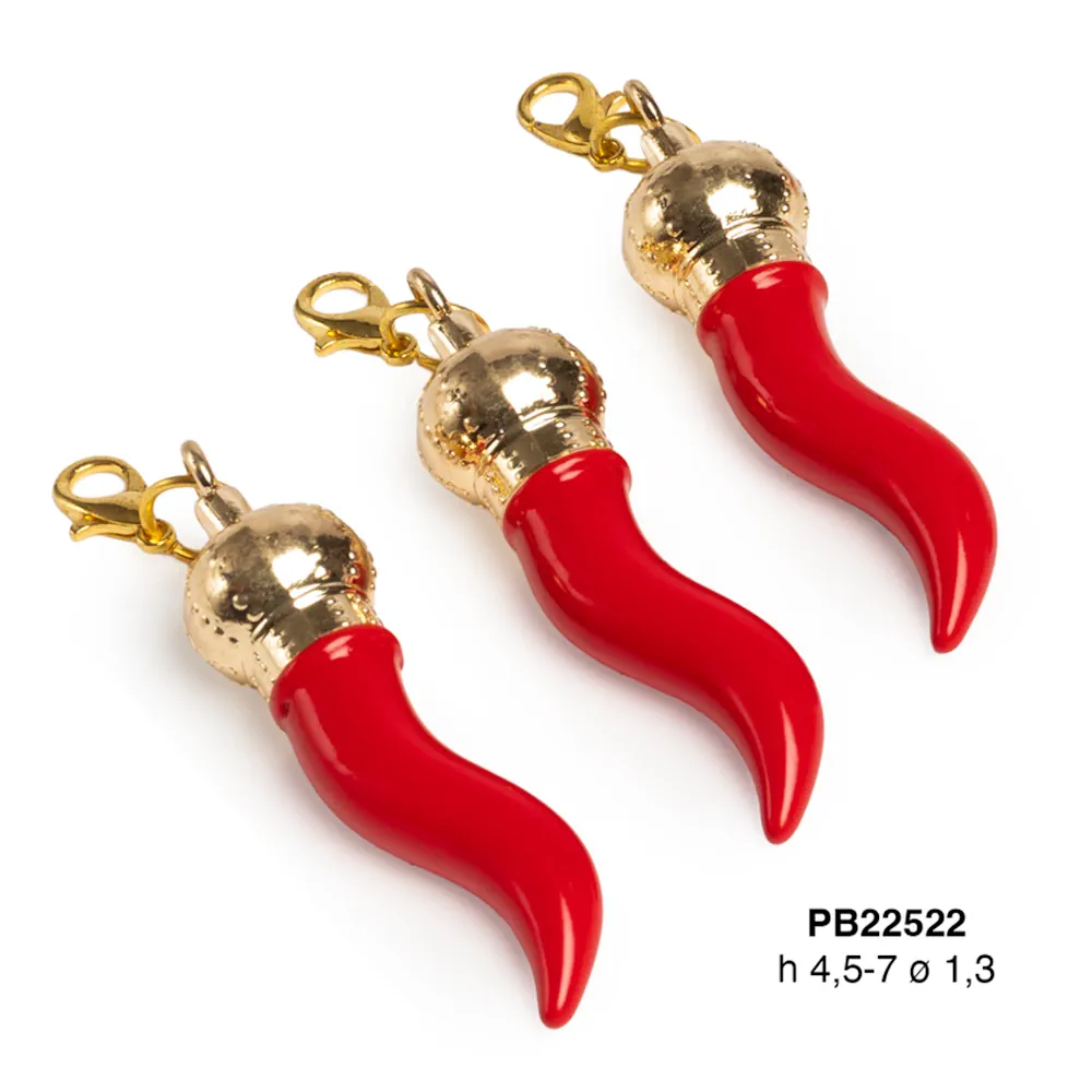 Paben ciondolo cornetto portafortuna rosso 7 cm PB22522