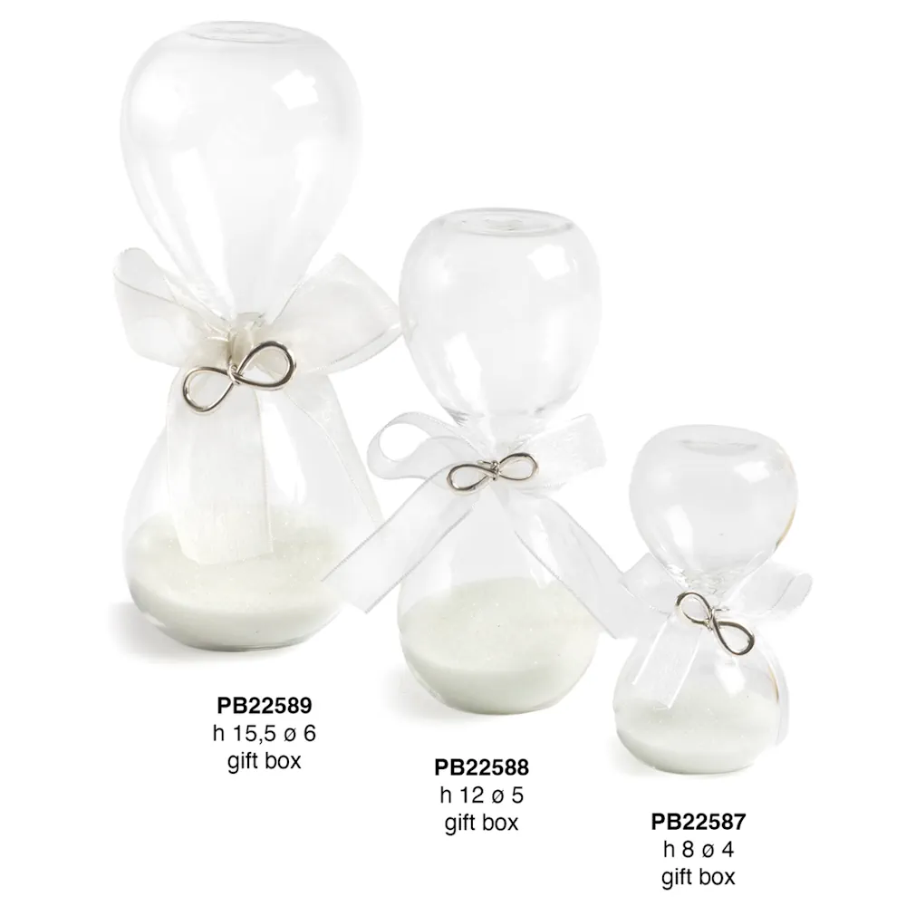 Paben clessidra in vetro simbolo infinito argento 12 cm PB22588