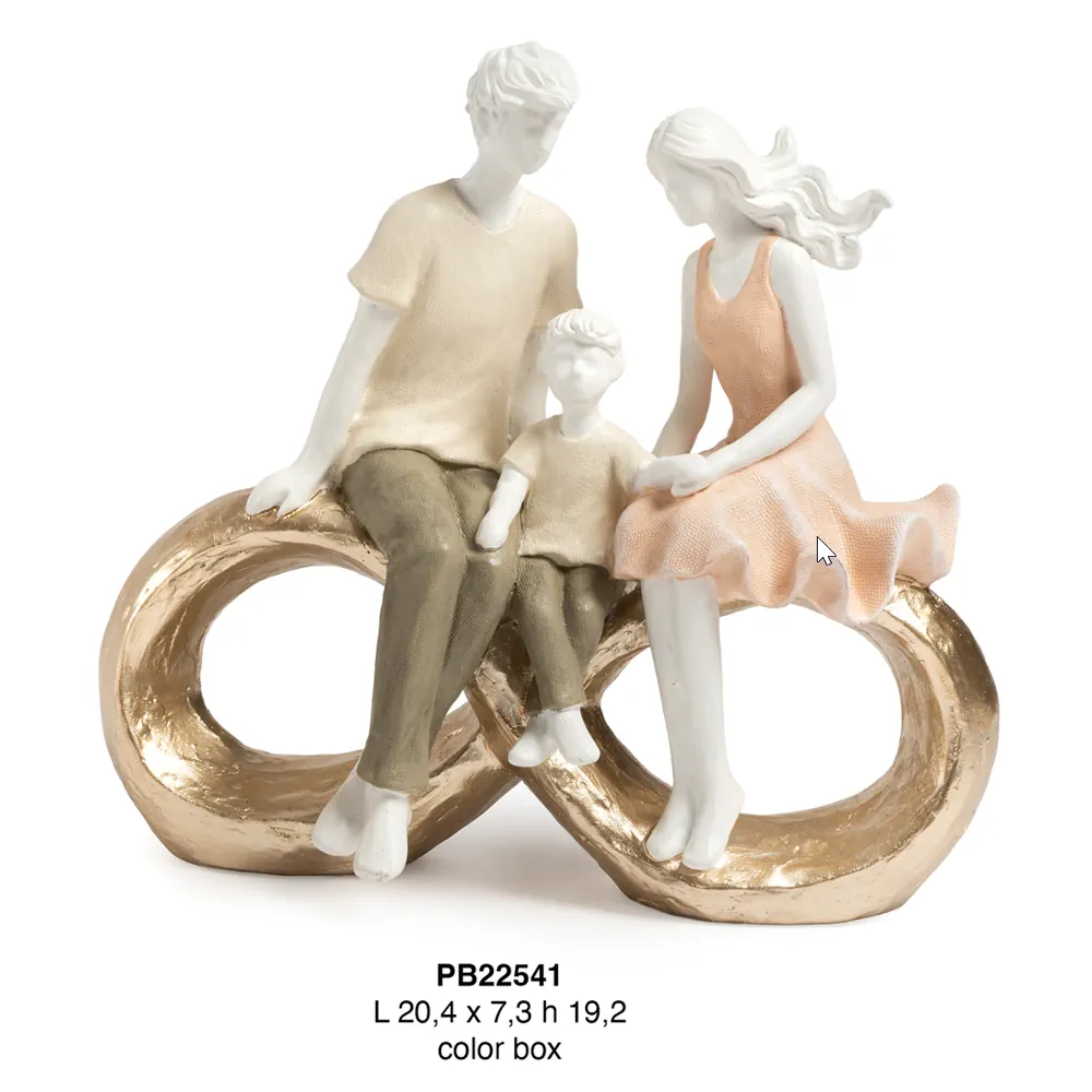 Paben famiglia stilizzata su simbolo infinito 20.4 cm resina PB22541