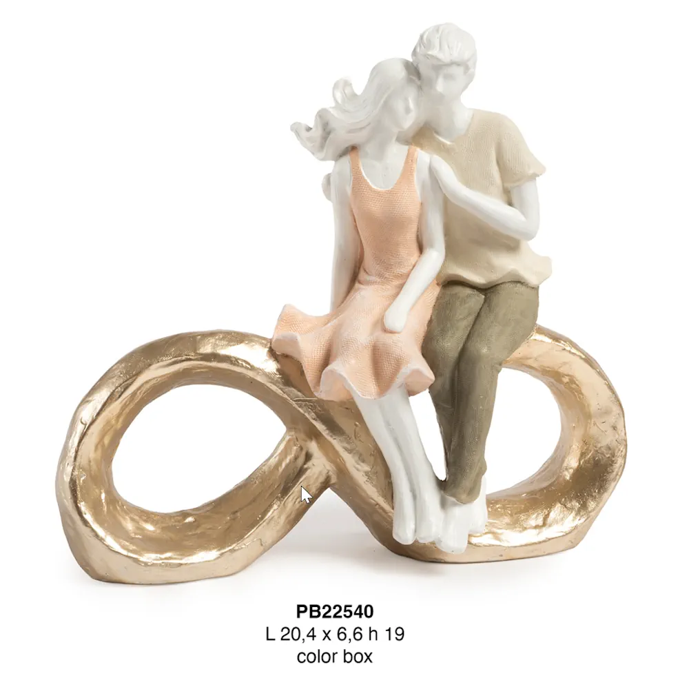 Paben innamorati stilizzati simbolo infinito 20.4 cm resina PB22540