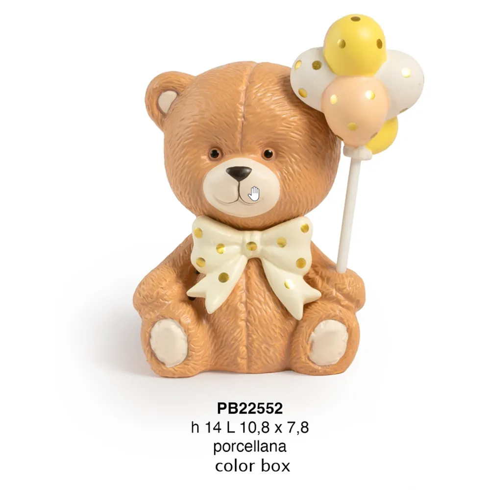 Paben orsetto con palloncini 14 cm porcellana PB22552